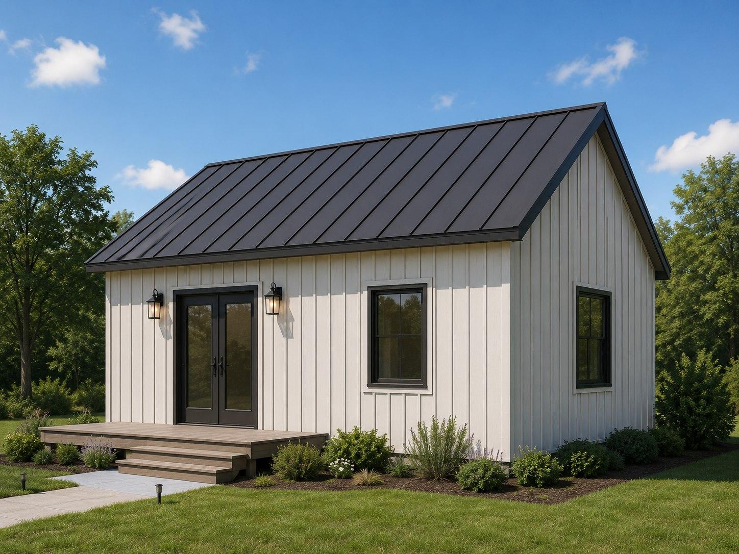 The Newfield architectural model render — 600 sq ft ADU by Langone Site Services